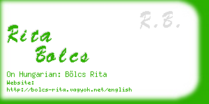 rita bolcs business card